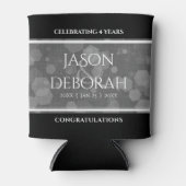 Elegant 4th Linen Wedding Jubileum Celebration Blikjeskoeler (Voorkant)