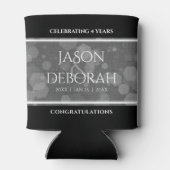 Elegant 4th Linen Wedding Jubileum Celebration Blikjeskoeler (Achterkant)