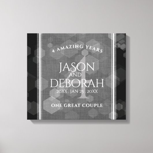 Elegant 4th Linen Wedding Jubileum Celebration Canvas Afdruk (Voorkant)