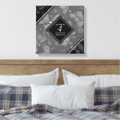 Elegant 4th Linen Wedding Jubileum Celebration Canvas Afdruk (Insitu (Slaapkamer))