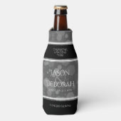 Elegant 4th Linen Wedding Jubileum Celebration Flesjeskoeler (Fles Voorkant)