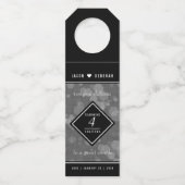 Elegant 4th Linen Wedding Jubileum Celebration Flessenhanger (Achterkant)