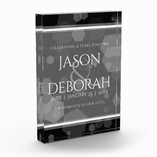 Elegant 4th Linen Wedding Jubileum Celebration Fotoblokken (Links)