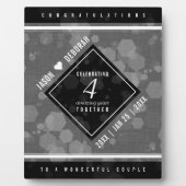 Elegant 4th Linen Wedding Jubileum Celebration Fotoplaat (Voorkant)