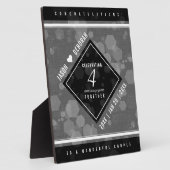 Elegant 4th Linen Wedding Jubileum Celebration Fotoplaat (Zijkant)