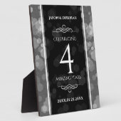 Elegant 4th Linen Wedding Jubileum Celebration Fotoplaat (Zijkant)