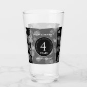 Elegant 4th Linen Wedding Jubileum Celebration Glas (Achterkant)