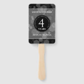 Elegant 4th Linen Wedding Jubileum Celebration Handwaaier (Achterkant)