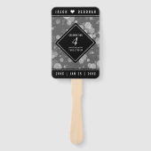 Elegant 4th Linen Wedding Jubileum Celebration Handwaaier (Voorkant)