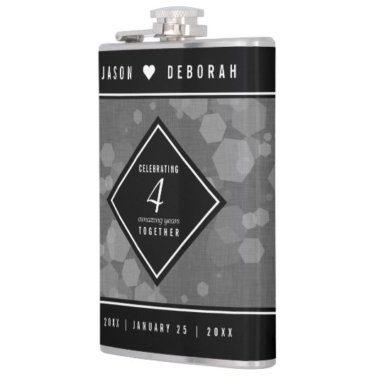 Elegant 4th Linen Wedding Jubileum Celebration Heupfles (Links)