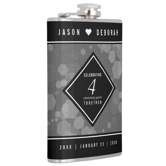 Elegant 4th Linen Wedding Jubileum Celebration Heupfles (Rechts)