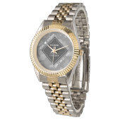 Elegant 4th Linen Wedding Jubileum Celebration Horloge (Gekanteld)