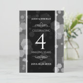 Elegant 4th Linen Wedding Jubileum Celebration Kaart (Staand voorkant)