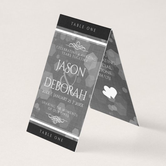 Elegant 4th Linen Wedding Jubileum Celebration Kaart (Achterkant)