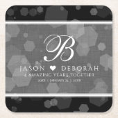 Elegant 4th Linen Wedding Jubileum Celebration Kartonnen Onderzetters (Voorkant)