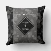 Elegant 4th Linen Wedding Jubileum Celebration Kussen (Achterkant)