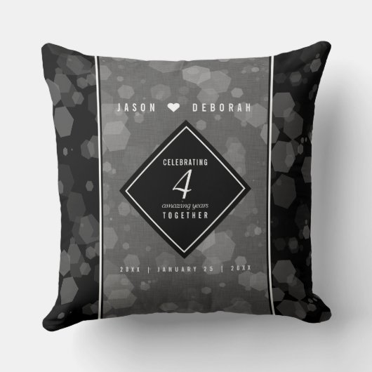 Elegant 4th Linen Wedding Jubileum Celebration Kussen (Achterkant)