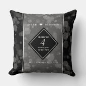 Elegant 4th Linen Wedding Jubileum Celebration Kussen (Voorkant)