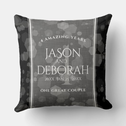 Elegant 4th Linen Wedding Jubileum Celebration Kussen (Achterkant)