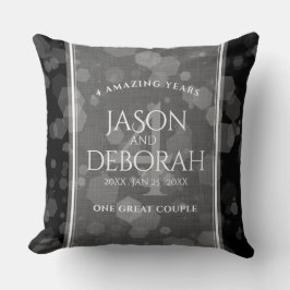 Elegant 4th Linen Wedding Jubileum Celebration Kussen