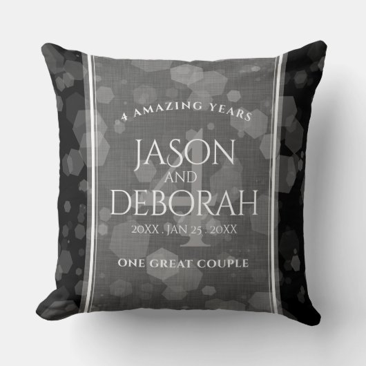 Elegant 4th Linen Wedding Jubileum Celebration Kussen (Voorkant)