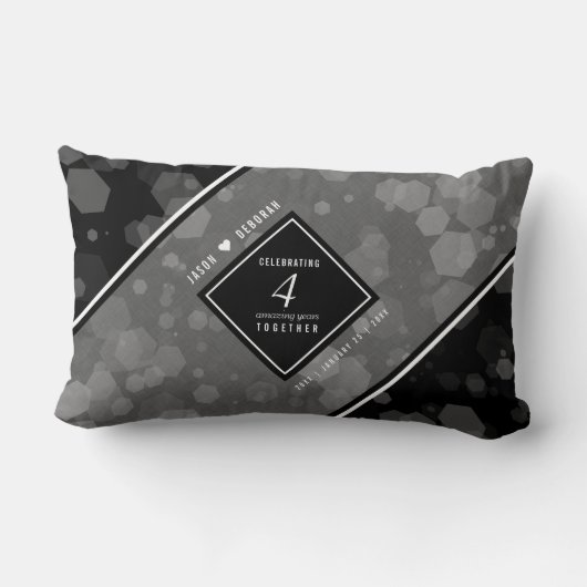 Elegant 4th Linen Wedding Jubileum Celebration Kussen (Achterkant)