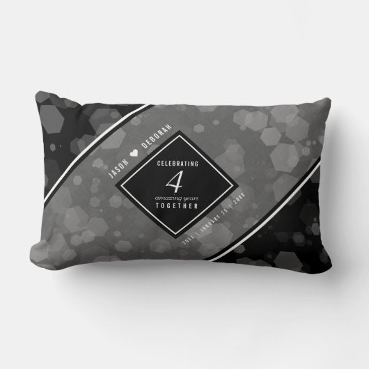 Elegant 4th Linen Wedding Jubileum Celebration Kussen (Voorkant)