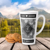 Elegant 4th Linen Wedding Jubileum Celebration Latte Mok