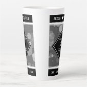 Elegant 4th Linen Wedding Jubileum Celebration Latte Mok (Voorkant)