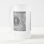 Elegant 4th Linen Wedding Jubileum Celebration Matglas Bierpul (Voorkant links)