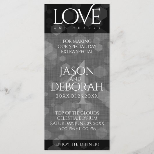 Elegant 4th Linen Wedding Jubileum Celebration Menu (Achterkant)