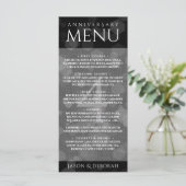 Elegant 4th Linen Wedding Jubileum Celebration Menu (Staand voorkant)