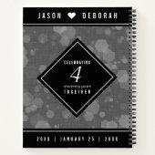 Elegant 4th Linen Wedding Jubileum Celebration Notitieboek (Achterkant)
