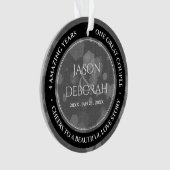 Elegant 4th Linen Wedding Jubileum Celebration Ornament (voorkant)