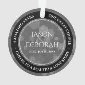 Elegant 4th Linen Wedding Jubileum Celebration Ornament (achterkant)