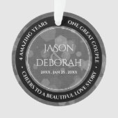 Elegant 4th Linen Wedding Jubileum Celebration Ornament (voorkant)