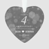 Elegant 4th Linen Wedding Jubileum Celebration Ornament (voorkant)