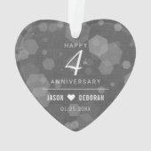 Elegant 4th Linen Wedding Jubileum Celebration Ornament (achterkant)