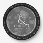 Elegant 4th Linen Wedding Jubileum Celebration Papieren Bordje (Voorkant)