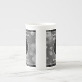 Elegant 4th Linen Wedding Jubileum Celebration Porselein Kop (Voorkant)