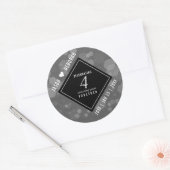 Elegant 4th Linen Wedding Jubileum Celebration Ronde Sticker (Envelop)