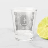 Elegant 4th Linen Wedding Jubileum Celebration Shot Glas (Achterkant)