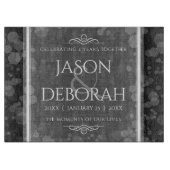 Elegant 4th Linen Wedding Jubileum Celebration Snijplank (Voorkant)