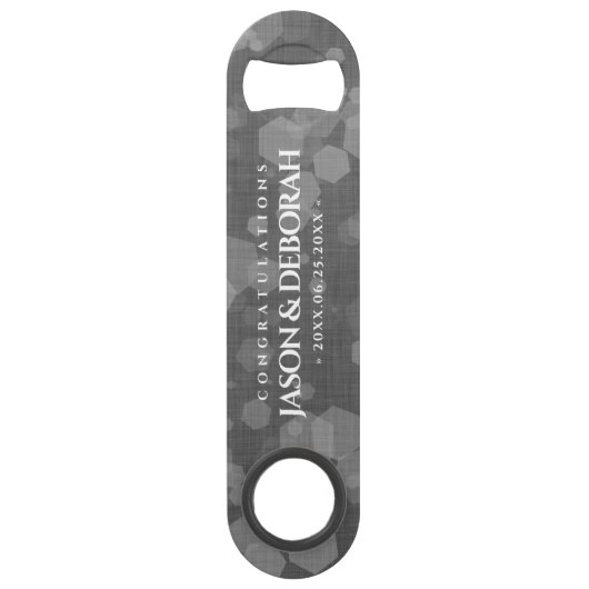 Elegant 4th Linen Wedding Jubileum Celebration Speed Flessenopener (Voorkant)