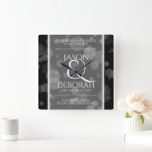 Elegant 4th Linen Wedding Jubileum Celebration Vierkante Klok (Huis)