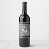 Elegant 4th Linen Wedding Jubileum Celebration Wijn Etiket (Voorkant)