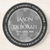 Elegant 4th Linen Wedding Jubileum Celebration Zandsteen Onderzetter (Voorkant)