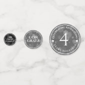 Elegant 4th Linen Wedding Jubileum Confetti (Voorkanten)