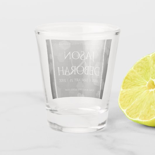 Elegant 4th Linen Wedding Jubileum Shot Glas (Achterkant)