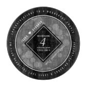 Elegant 4th Linen Wedding Jubileum Snijplank (Voorkant)